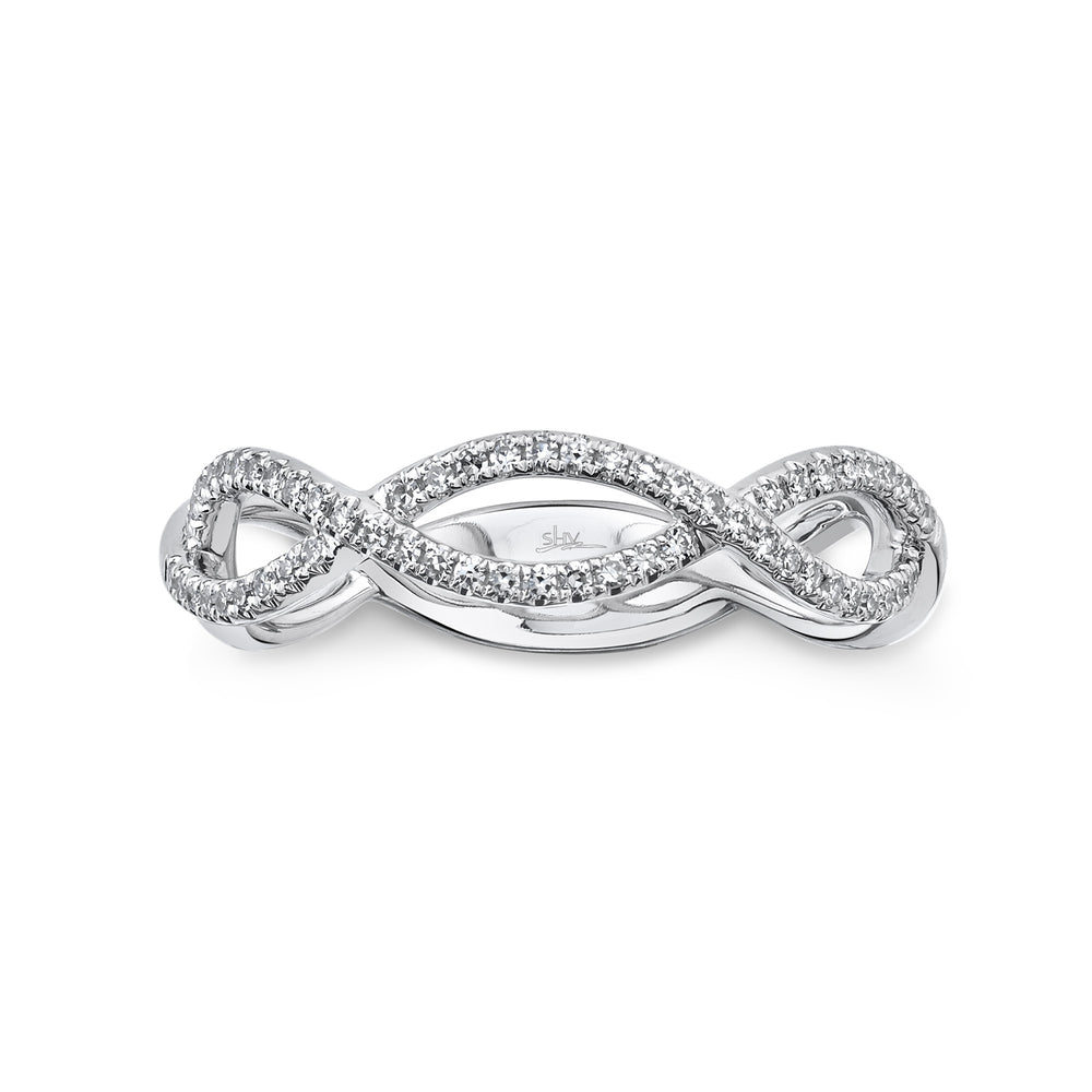0.19Ct 14K W/G Diamond Infinity Ring