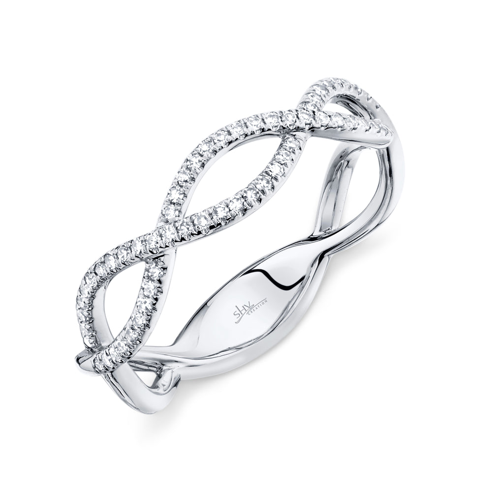 0.19Ct 14K W/G Diamond Infinity Ring