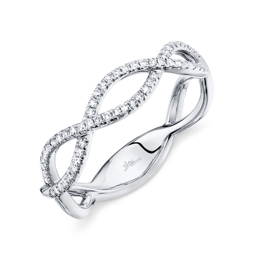 0.19Ct 14K W/G Diamond Infinity Ring