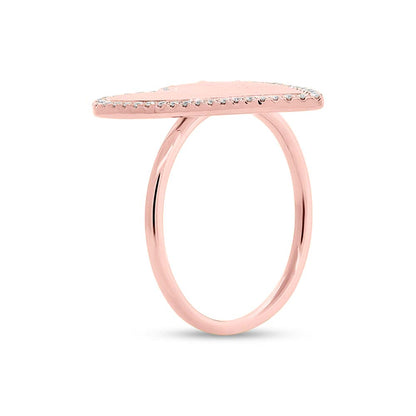 0.12Ct 14K R/G Diamond Heart Matte Ring