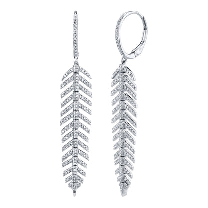 0.60Ct 14K W/G Diamond Feather Earring