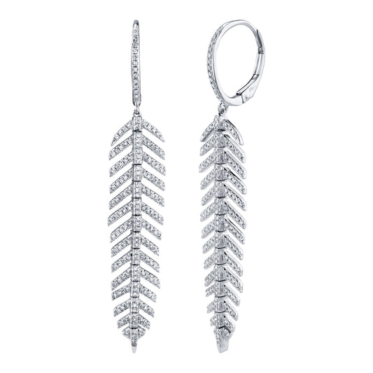 0.60Ct 14K W/G Diamond Feather Earring