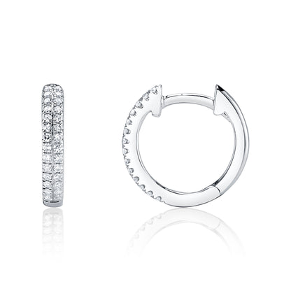 0.12Ct 14K W/G Diamond Pave Huggie Earring