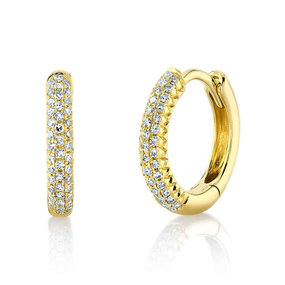 0.20Ct 14K Y/G Diamond Pave Huggie Earring