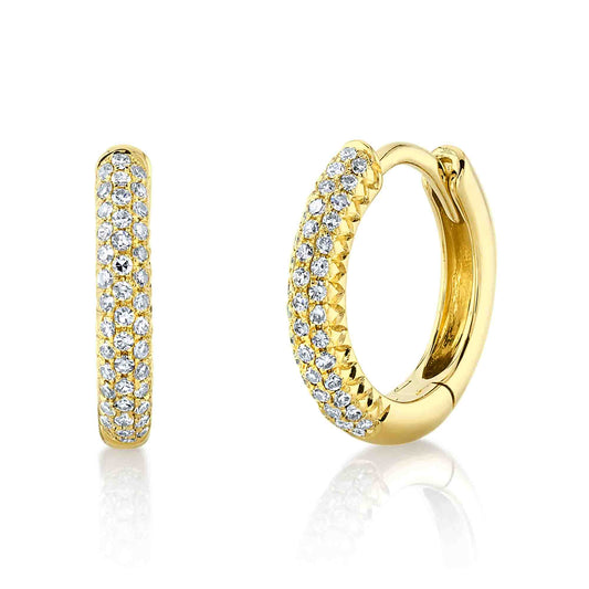 0.20Ct 14K Y/G Diamond Pave Huggie Earring
