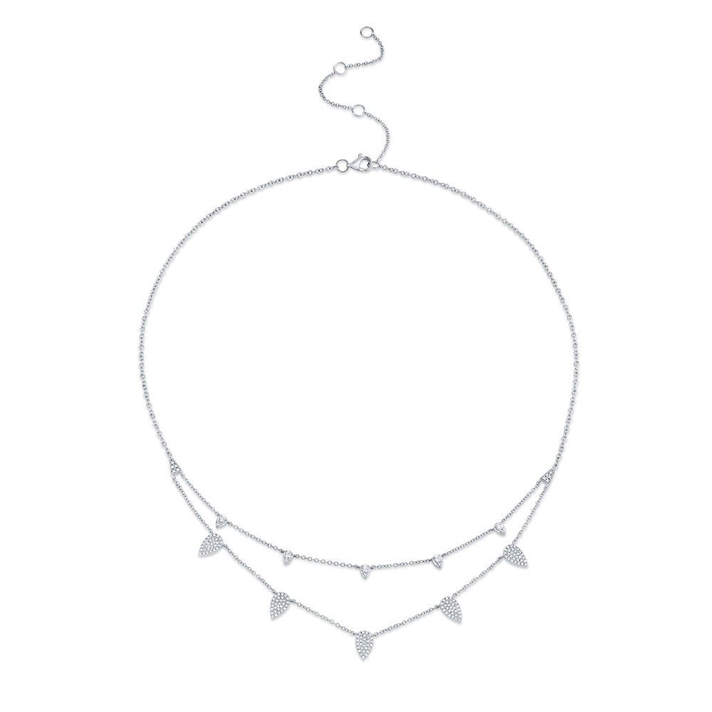 0.50Ct 14K W/G Diamond Pave Necklace