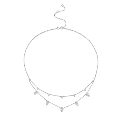 0.50Ct 14K W/G Diamond Pave Necklace