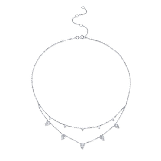 0.50Ct 14K W/G Diamond Pave Necklace