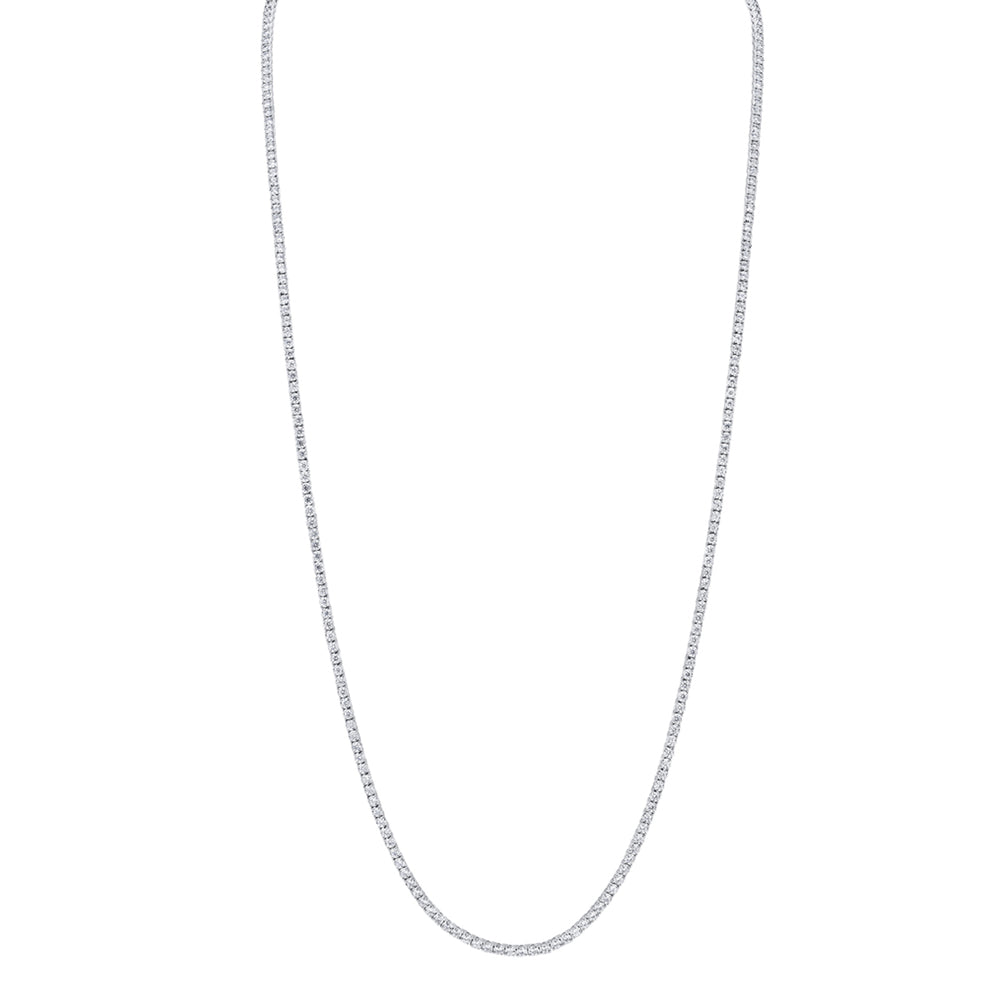 8.70Ct 14K W/G Diamond Tennis Necklace 36"