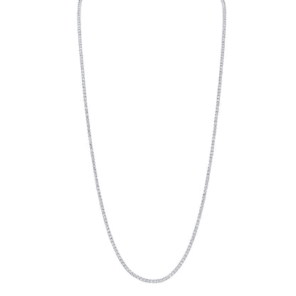 8.70Ct 14K W/G Diamond Tennis Necklace 36"