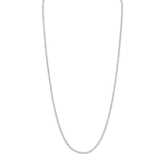 8.70Ct 14K W/G Diamond Tennis Necklace 36"