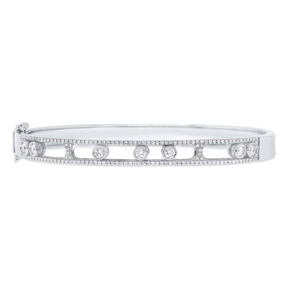 0.80Ct 14K W/G Diamond Slider Bangle