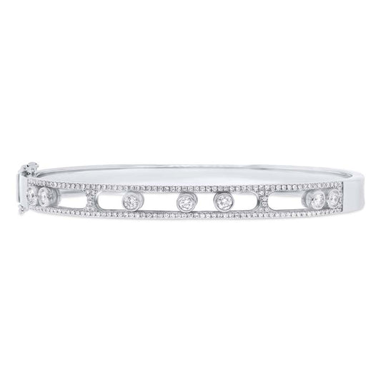 0.80Ct 14K W/G Diamond Slider Bangle