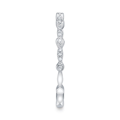 0.06Ct 14K W/G Diamond Lady's Band