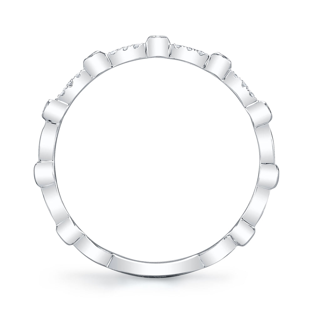 0.06Ct 14K W/G Diamond Lady's Band