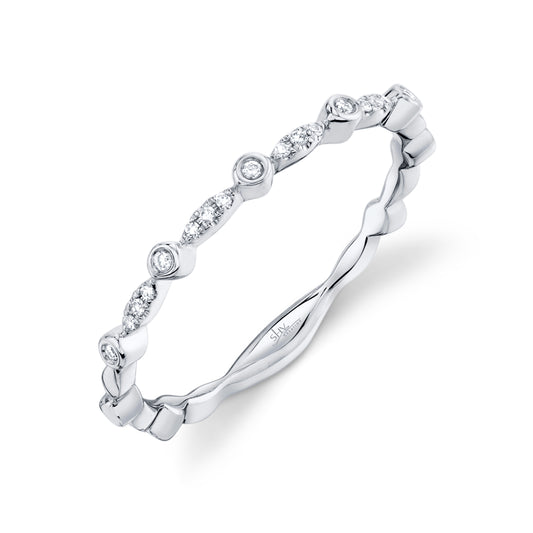 0.06Ct 14K W/G Diamond Lady's Band