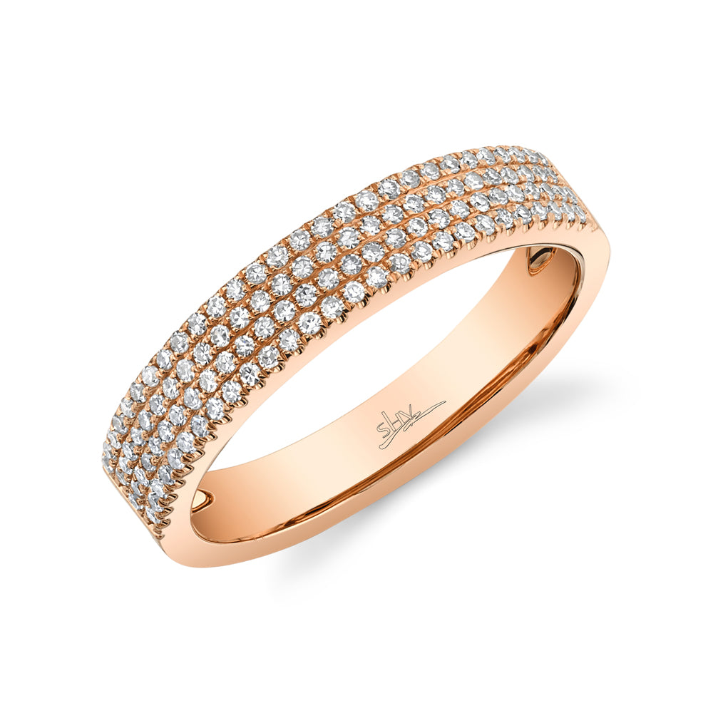 0.29Ct 14K R/G Diamond Pave Lady's Band