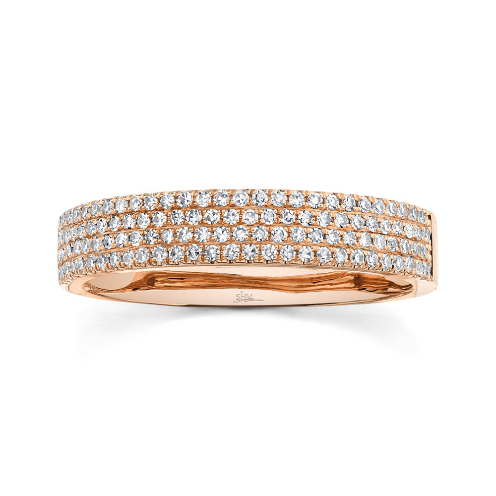 0.29Ct 14K R/G Diamond Pave Lady's Band