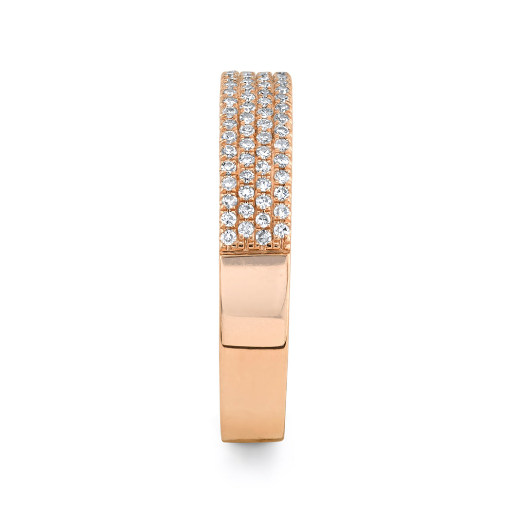 0.29Ct 14K R/G Diamond Pave Lady's Band