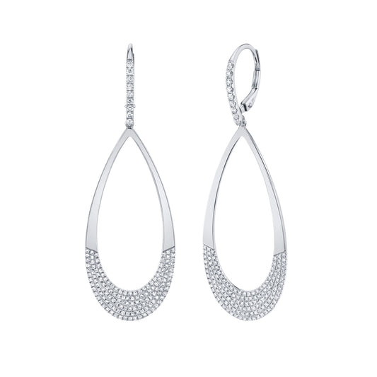 0.88Ct 14K W/G Diamond Pave Earring