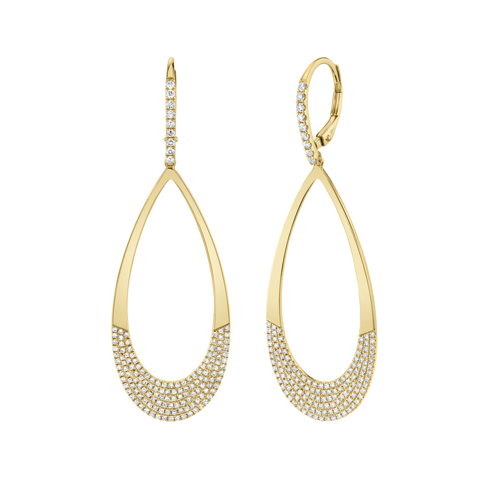 0.88Ct 14K Y/G Diamond Pave Earring