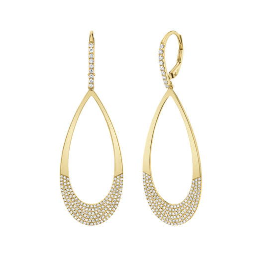 0.88Ct 14K Y/G Diamond Pave Earring