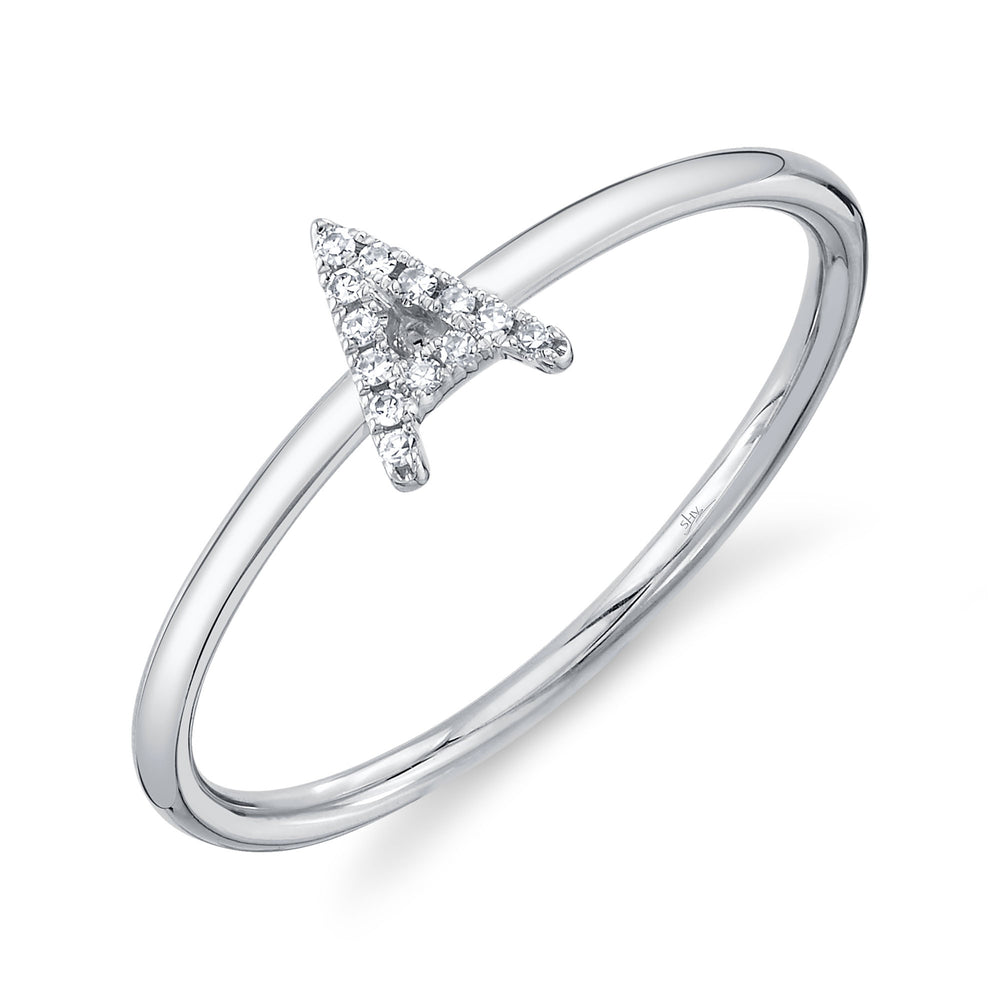0.04Ct 14K W/G Diamond Lady's Ring - Initial A