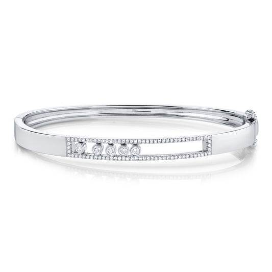 0.42Ct 14K W/G Diamond Slider Bangle
