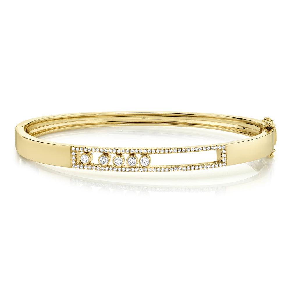 0.42Ct 14K Y/G Diamond Slider Bangle