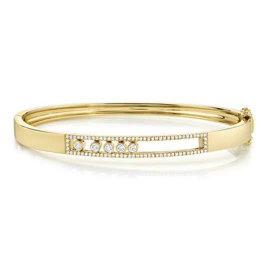 0.42Ct 14K Y/G Diamond Slider Bangle