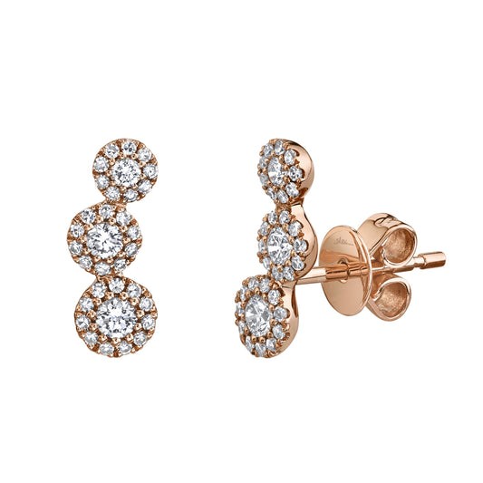 0.36Ct 14K R/G Diamond Stud Earring