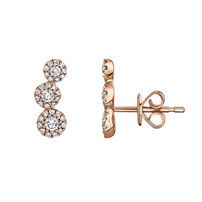 0.36Ct 14K R/G Diamond Stud Earring