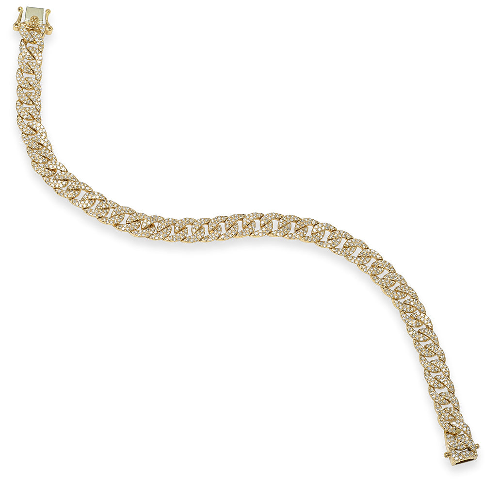 1.69Ct 14K Y/G Diamond Pave Link Bracelet