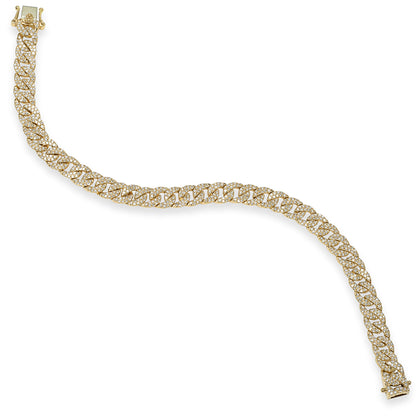 1.69Ct 14K Y/G Diamond Pave Link Bracelet