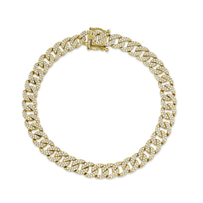 1.69Ct 14K Y/G Diamond Pave Link Bracelet