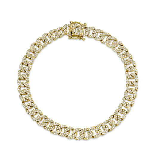 1.69Ct 14K Y/G Diamond Pave Link Bracelet