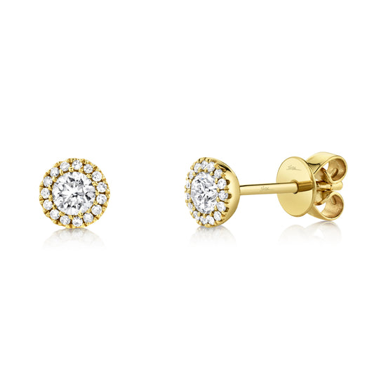 0.40Ct-Ctr(Round) 0.08Ct-Side 14K Y/G Diamond Stud Earring