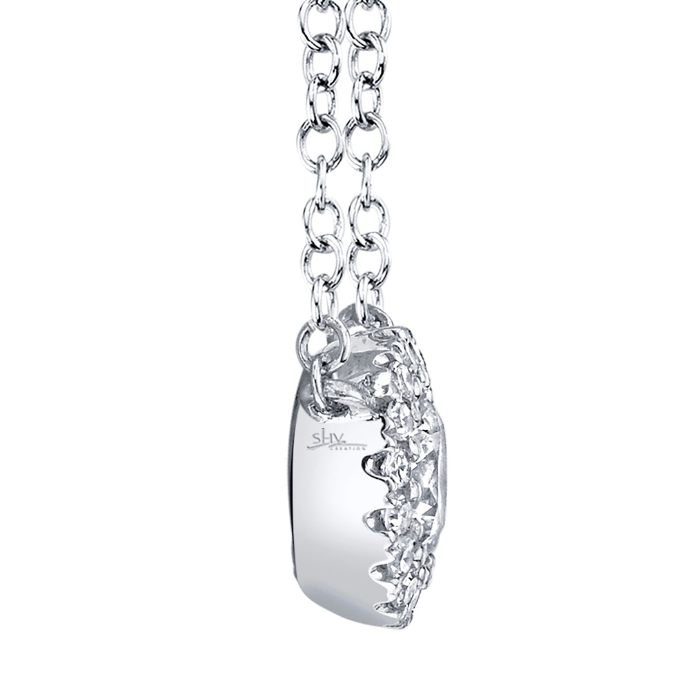 0.20Ct-Ctr(Round) 0.05Ct-Side 14K W/G Diamond Necklace