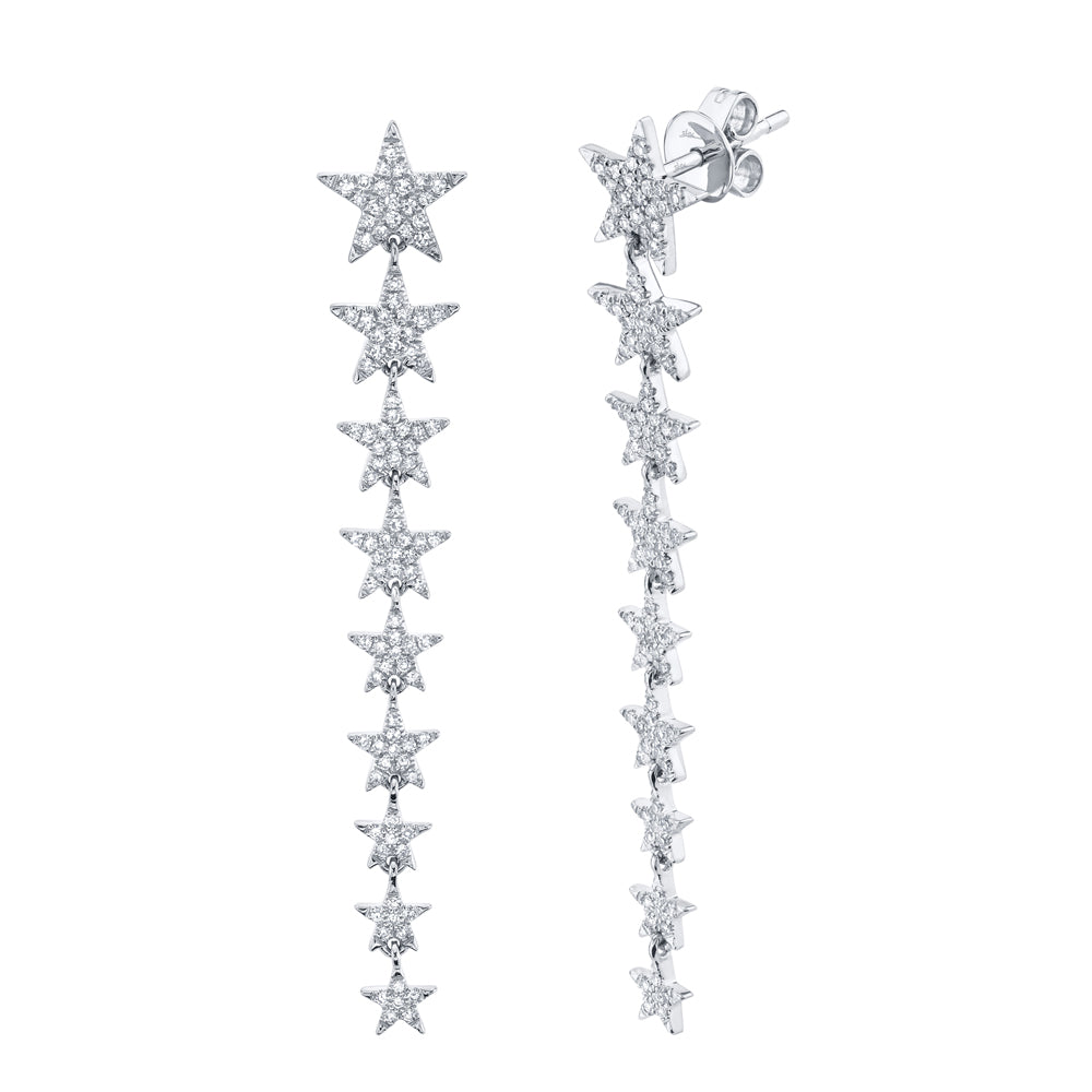 0.51Ct 14K W/G Diamond Star Earring