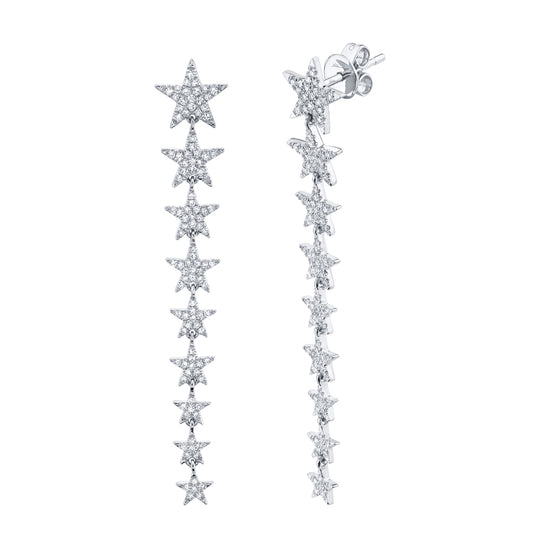 0.51Ct 14K W/G Diamond Star Earring