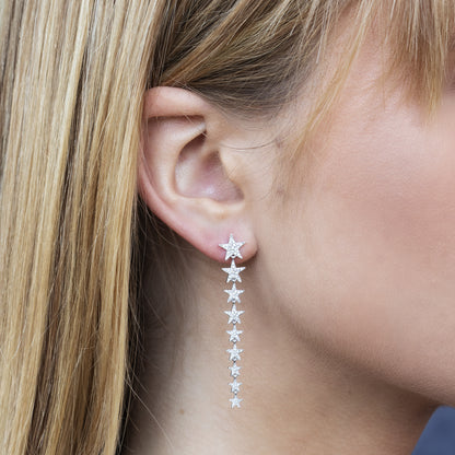 0.51Ct 14K W/G Diamond Star Earring