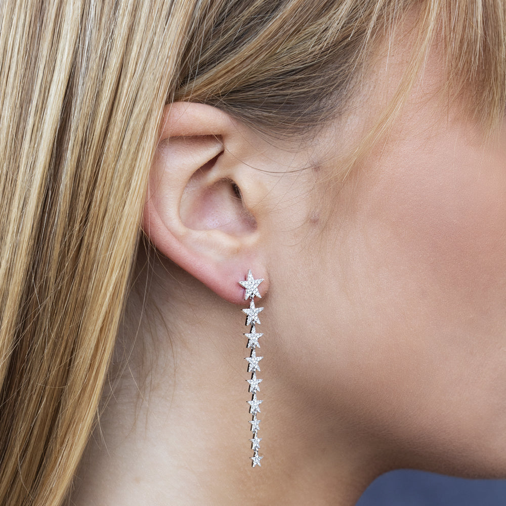 0.51Ct 14K W/G Diamond Star Earring