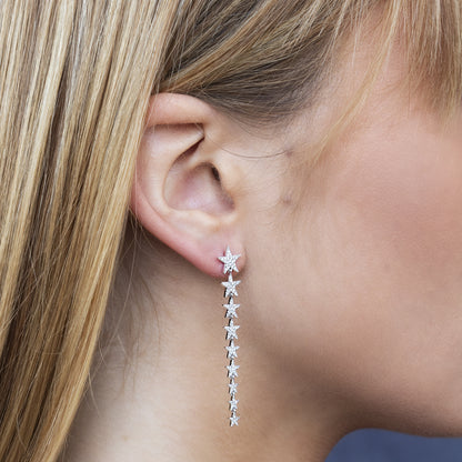 0.51Ct 14K W/G Diamond Star Earring
