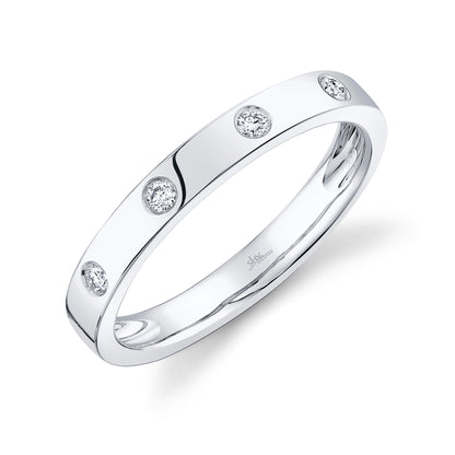 0.07Ct 14K W/G Diamond Lady's Band