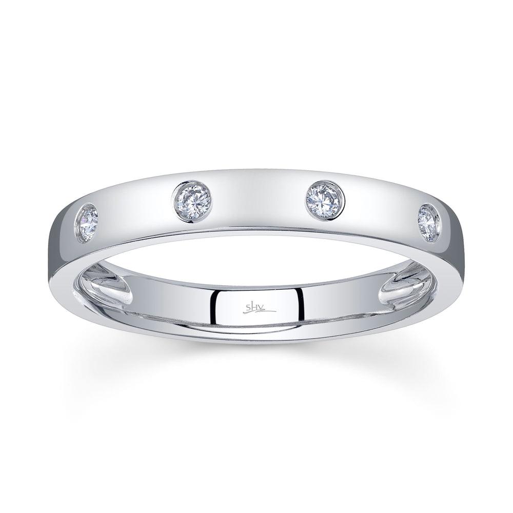 0.07Ct 14K W/G Diamond Lady's Band