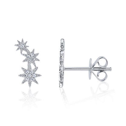 0.06Ct 14K W/G Diamond Star Stud Earring