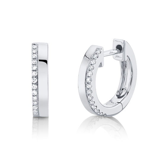 0.08Ct 14K W/G Diamond Huggie Earring