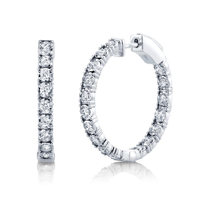 1.06Ct 14K W/G Diamond Hoop Earring