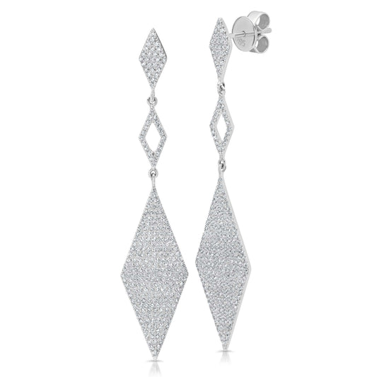 1.13Ct 14K W/G Diamond Pave Earring