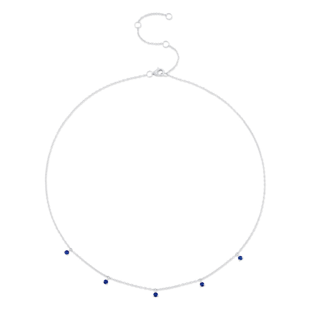 0.35Ct 14K W/G Blue Sapphire Necklace